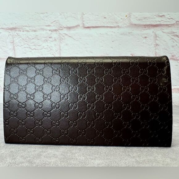 Gucci Micro Guccissima Brown Leather Sunglass Case Holder - Picture 3 of 8